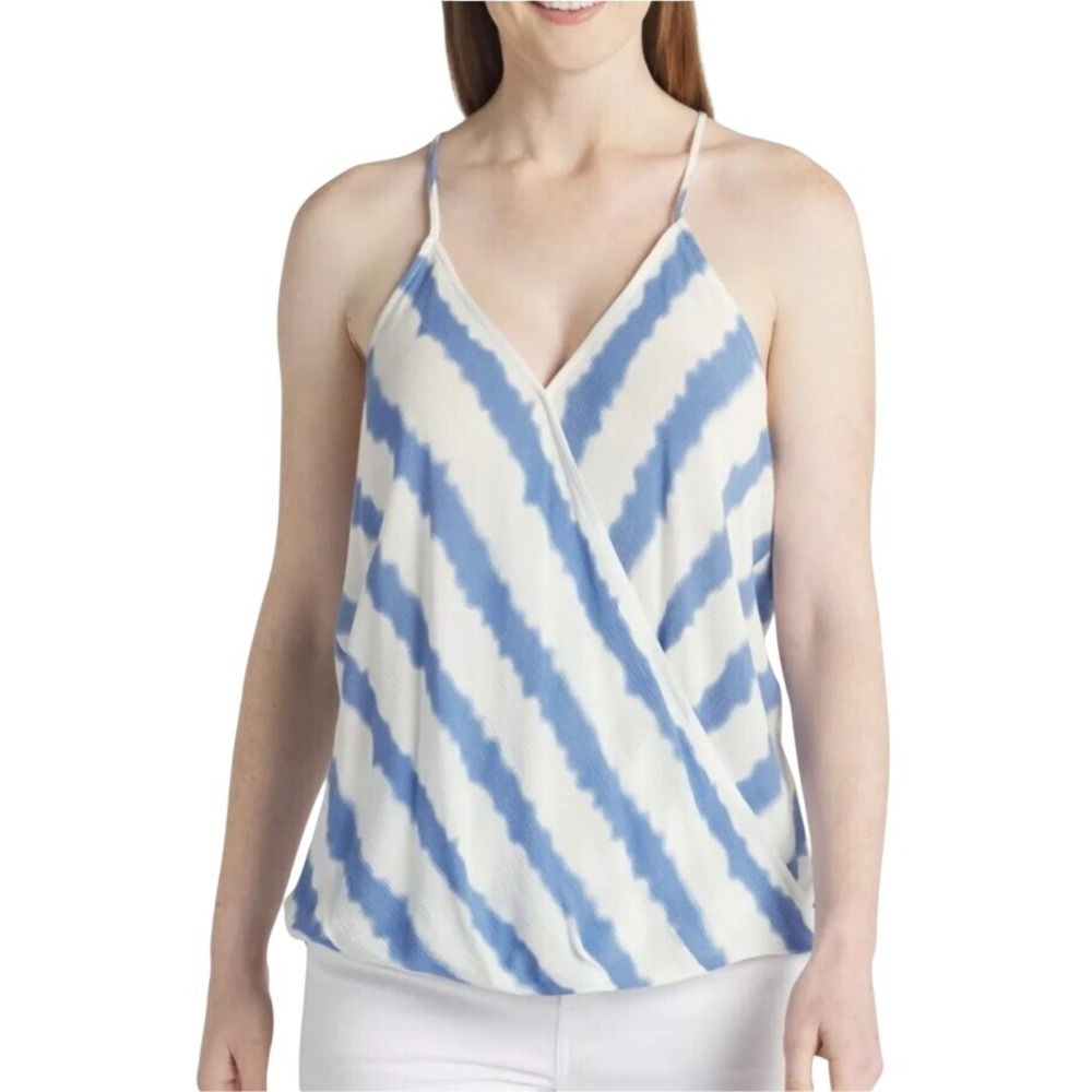 Market & Spruce Stitch Fix 2XL Blue/White Tye Dye Tank Adjustable Wrap Top NWT